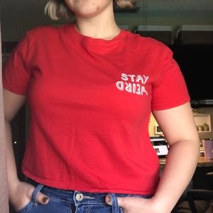 “Stay Weird” Arizona Jean Company Crop Top Tee